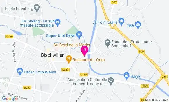 Localisation Restaurant  Au Bord de la Moder