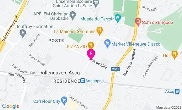 Localisation Restaurant  Le Villeneuve