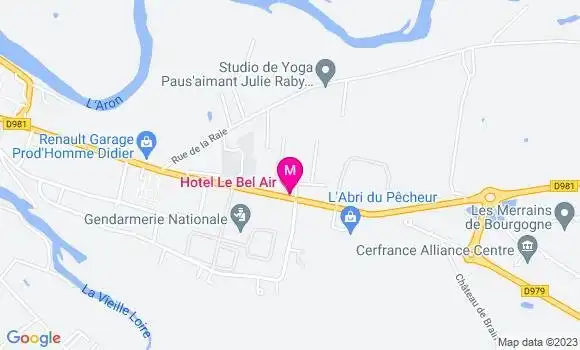 Localisation Restaurant Hôtel Le Bel Air