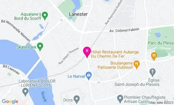 Localisation Auberge du Chemin de Fer