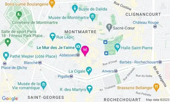 Localisation Le Bistrot des Martyrs