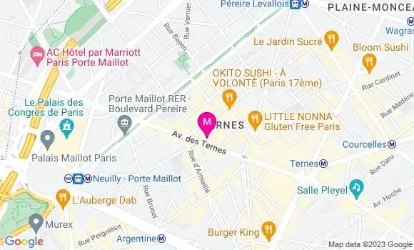 Localisation Restaurant  Le Brasier des Ternes