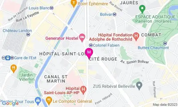 Localisation Brasserie Le Vellefaux