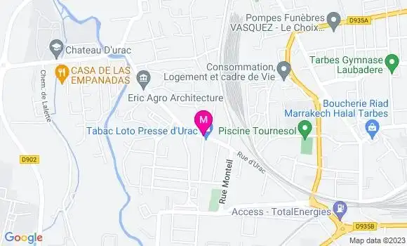 Localisation Relais Tarbes Urac