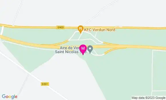 Localisation Aire de Verdun Saint Nicolas Sud