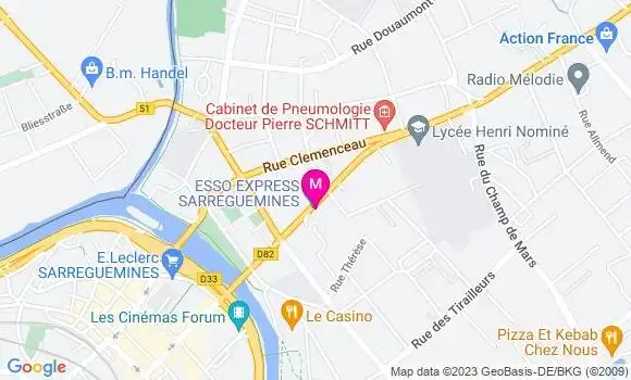 Localisation Esso Express