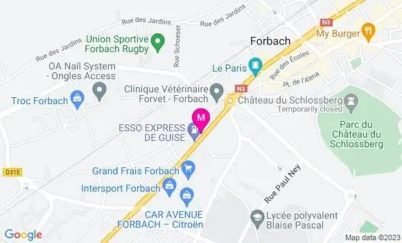 Localisation Esso Express