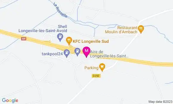 Localisation Aire de Longeville Sud