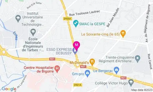 Localisation Esso Express
