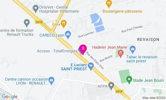 Localisation Relais St Priest les Brigoudes