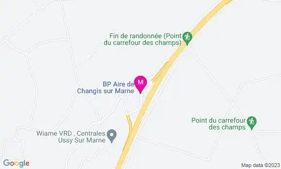 Localisation Bp A4 Aire de Changis