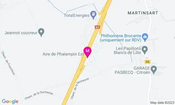 Localisation Aire de Phalempin Est