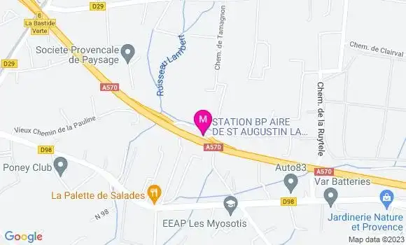 Localisation Station Bp Aire de St Augustin la Crau