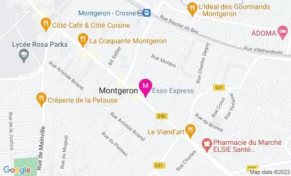 Localisation Esso Express