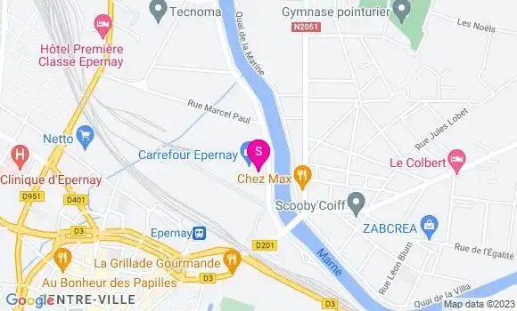 Localisation Station Service Carrefour Epernay