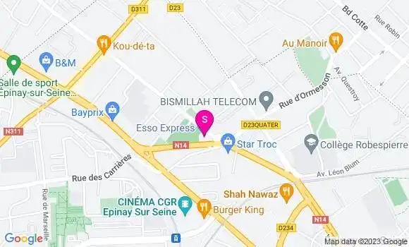 Localisation Esso Express