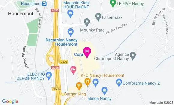 Localisation Cora Houdemont