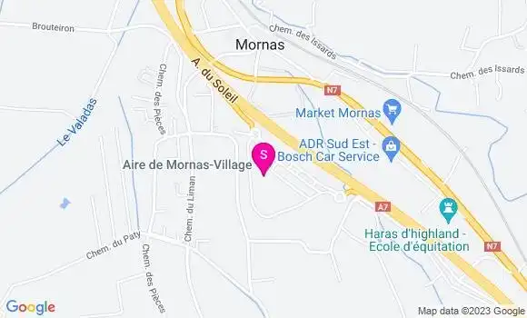 Localisation Aire de Mornas Village