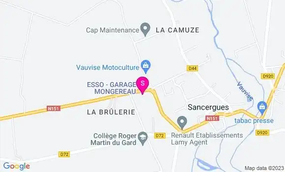 Localisation Garage Mongereau