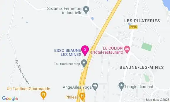 Localisation Esso Beaune les Mines