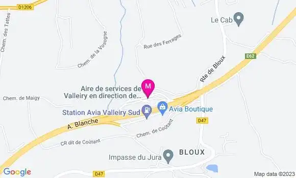 Localisation Aire de Valleiry Sud