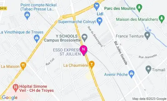 Localisation Esso Express
