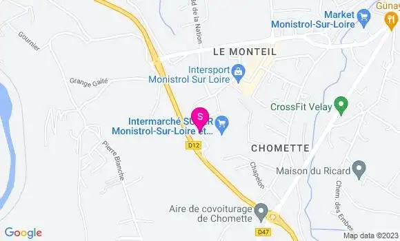 Localisation Intermarché Station Monistrol sur Loire