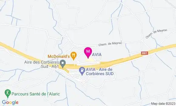 Localisation Avia Aire de Corbières Nord