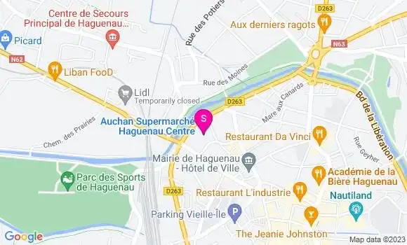 Localisation Auchan Supermarché