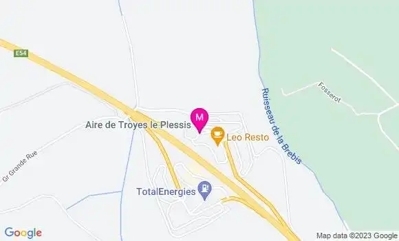 Localisation Aire de Troyes le Plessis