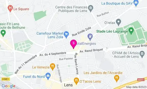Localisation Relais Lens Rene Lanoy