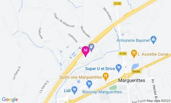 Localisation Aire de Nîmes Marguerittes Sud