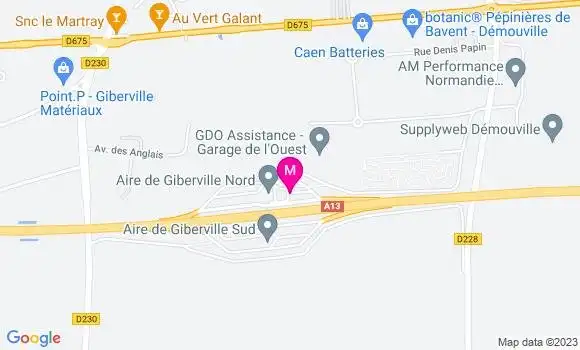 Localisation Aire de Giberville Nord