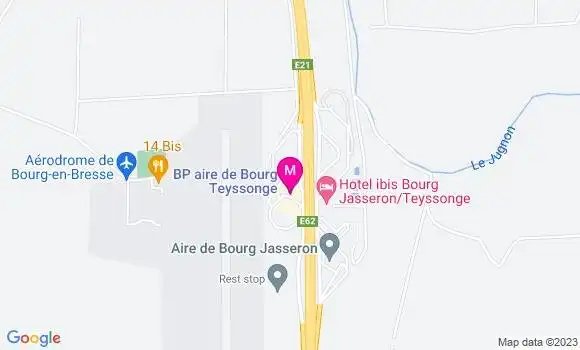 Localisation Bp Aire de Bourg Teyssonge