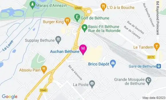 Localisation Auchan Supermarché