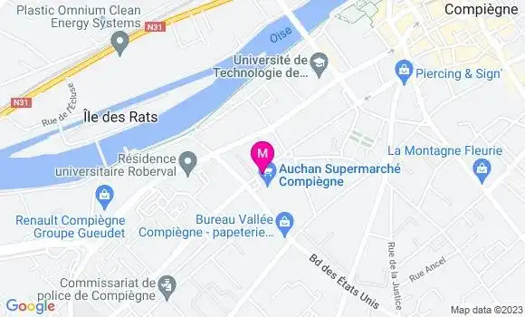 Localisation Auchan Supermarché