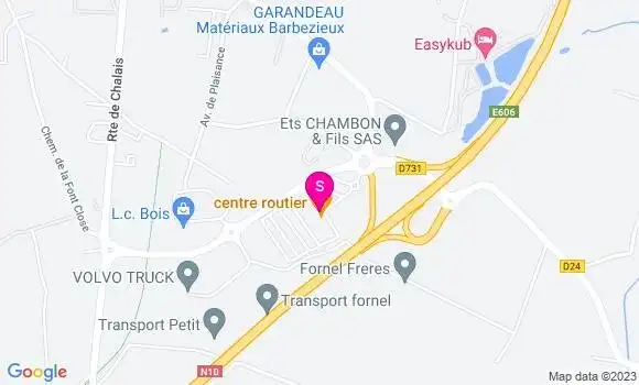 Localisation Le Relais de Barbezieux