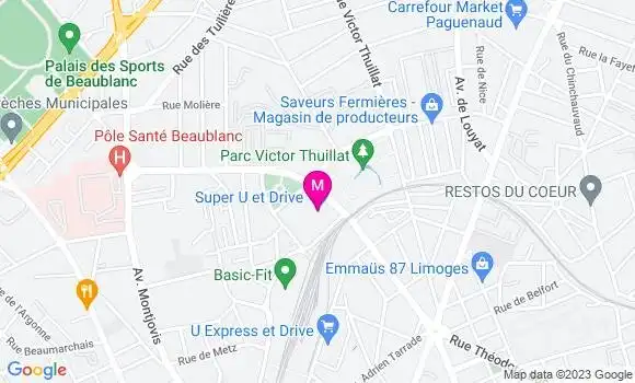 Localisation Super U Limoges