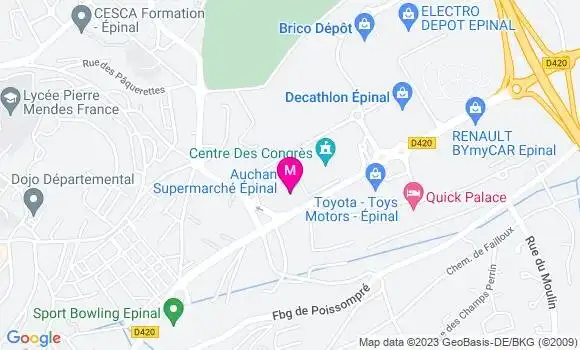 Localisation Auchan Supermarché