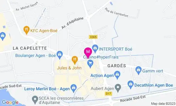 Localisation Geant Casino