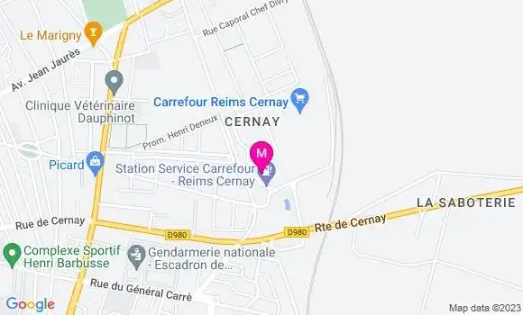 Localisation Carrefour Cernay