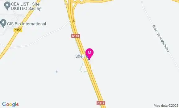 Localisation Station Shell Saclay