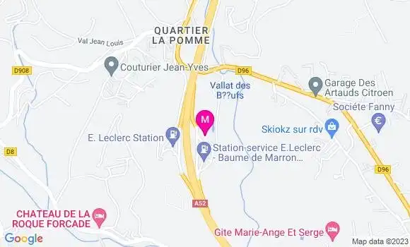 Localisation Aire de Baume de Marron