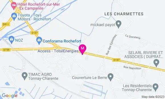 Localisation Relais Tonnay Charente