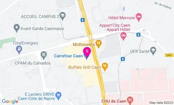 Localisation Relais Caen Cote de Nacre