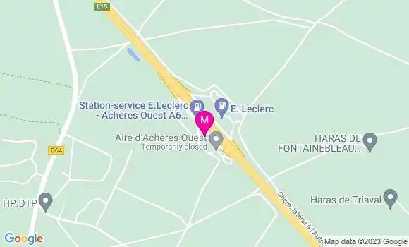 Localisation Leclerc Autoroute Achères Ouest