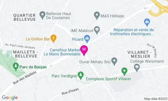 Localisation Carrefour Market les Maillets