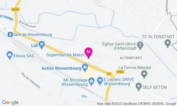 Localisation Supermarchés Match