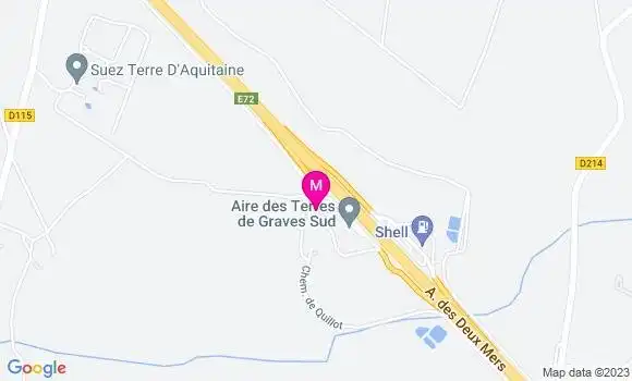 Localisation Aire de Terres des Graves Sud