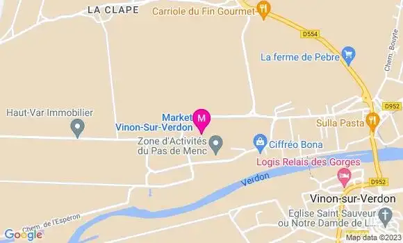 Localisation Carrefour Market Vinon